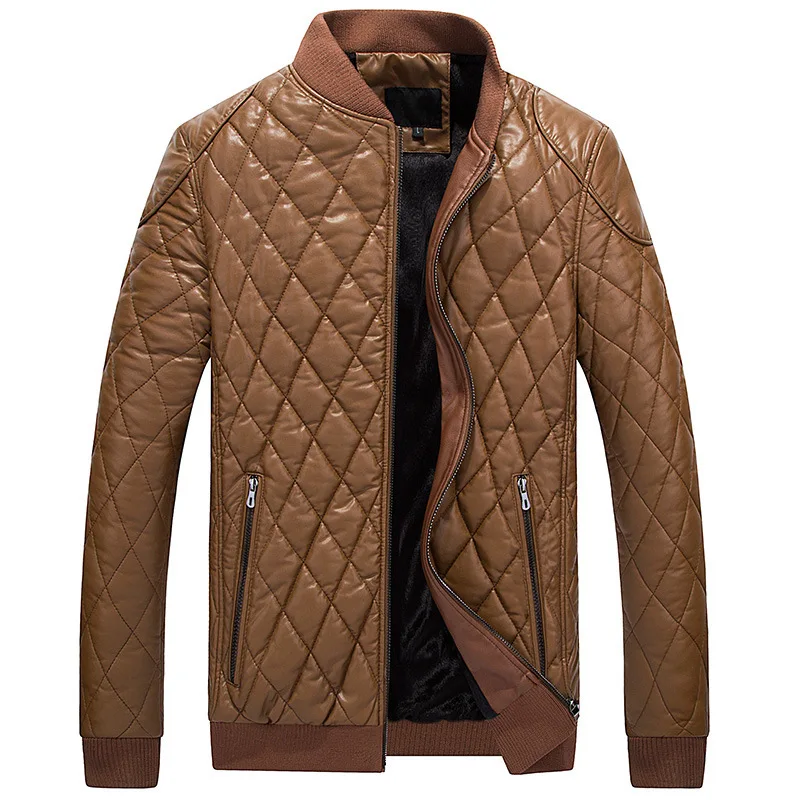 Autumn & Winter New Style Men Baseball Collar Thick PU Leather down Jacket Cotton-padded Clothes Large Size Leather Coat Cotton-
Autumn & Winter New Style Men Baseball Collar Thick PU Leather down Jacket Cotton-padded Clothes Large Size Leather Coat Cotton-