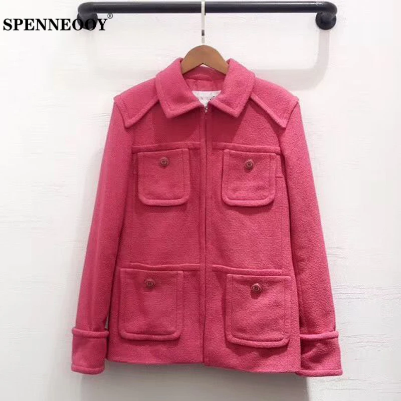 SPENNEOOY New Designer Custom Runway Female Fashion Spring Jackets Women's Long Sleeve Pockets Button Silk Lined Casual Red Coat
SPENNEOOY New Designer Custom Runway Female Fashion Spring Jackets Women's Long Sleeve Pockets Button Silk Lined Casual Red Coat
