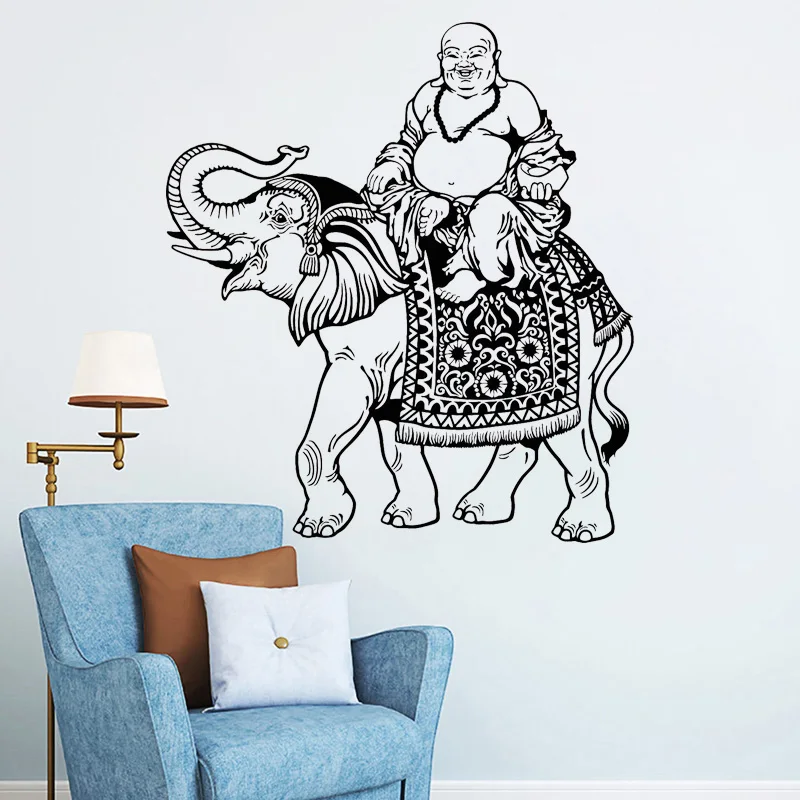 Elephant Vinyl Stickers Indian Hinduism Decals Buddha Home Decor Kids Room Murals Removable Religion O55 | Дом и сад