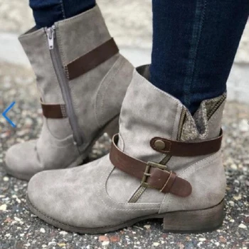 Women Short Boots Vintage Leather Soft Low Heels Casual Female Ankle Boots Retro Buckle Zip Autumn Winter Warm Women Shoes Botas
Women Short Boots Vintage Leather Soft Low Heels Casual Female Ankle Boots Retro Buckle Zip Autumn Winter Warm Women Shoes Botas