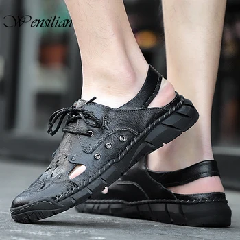 Genuine Leather Shoes Men Casual Shoes Comfortable Men Sandals Cowhide Slippers Male Leather Casual Shoes Zapatos De Hombre 2020
Genuine Leather Shoes Men Casual Shoes Comfortable Men Sandals Cowhide Slippers Male Leather Casual Shoes Zapatos De Hombre 2020