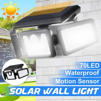 70 LED Solar Lamp Three-Head Solar Motion Sensor Wall Lamp for Home Garden Decoration Outdoor Security Lighting Street Light
70 LED Solar Lamp Three-Head Solar Motion Sensor Wall Lamp for Home Garden Decoration Outdoor Security Lighting Street Light