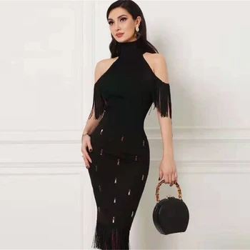 Bandage Sexy Dresses Summer Dress Women Ladies Tassel Bodycon Dress Party Black Ladies Clothes Vestidos 
Bandage Sexy Dresses Summer Dress Women Ladies Tassel Bodycon Dress Party Black Ladies Clothes Vestidos