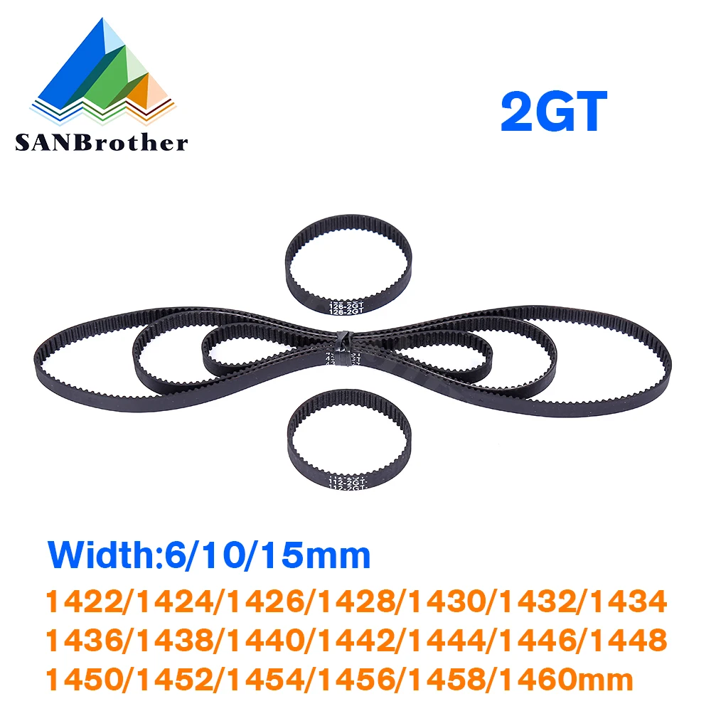 3D Printer Belt Closed Loop Rubber GT2 Timing Belt 2GT-6 1434 1440 1422 1430 1436 1442 1448 1450 1458 1460mm Width 6 10 15mm
3D Printer Belt Closed Loop Rubber GT2 Timing Belt 2GT-6 1434 1440 1422 1430 1436 1442 1448 1450 1458 1460mm Width 6 10 15mm