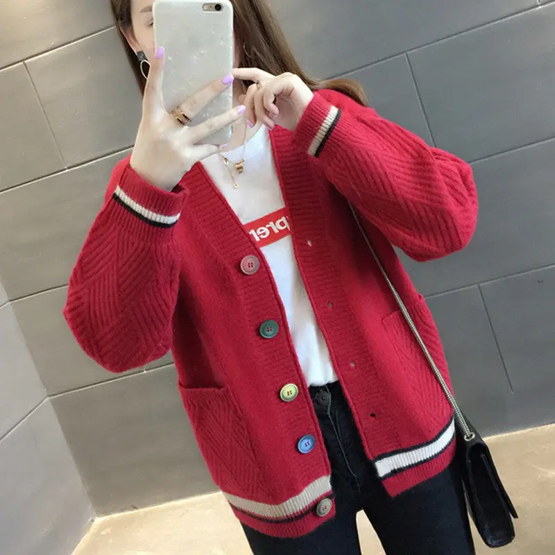 

Sweater Jacket Women's Short 2020 Spring And Autumn New Korean Style Loose Outer Knitted Cardigans Wild Student Trend
