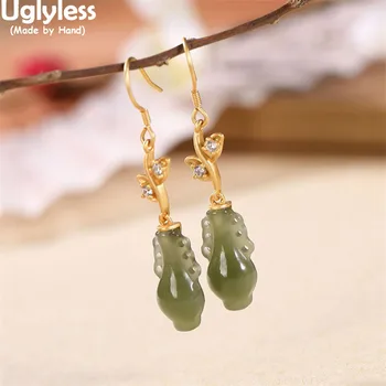 Uglyless Vibrant Vase Dangle Earrings for Women Vintage Bottles Natural Jade Earrings Real 925 Silver Antique Dress Jewelry Gold
Uglyless Vibrant Vase Dangle Earrings for Women Vintage Bottles Natural Jade Earrings Real 925 Silver Antique Dress Jewelry Gold
