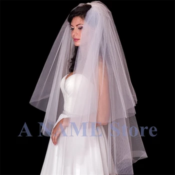 Elegant Simple Tulle Short Bridal Veil Wedding Veils for Bride with Comb White Ivory Voiles de Mariage Velo de novia 2 Layers 
Elegant Simple Tulle Short Bridal Veil Wedding Veils for Bride with Comb White Ivory Voiles de Mariage Velo de novia 2 Layers