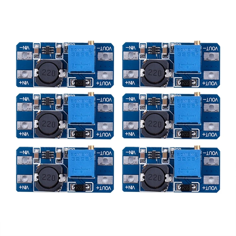 6 шт MT3608 DC 2A шаг вверх Мощность модуль усилителя 2 v-24 v повышающий преобразователь