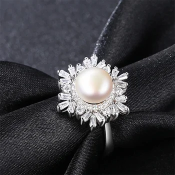Pearl Charm Flower Rings 925 Sterling Silver Adjustable Pearl Rings Elegant Ringlet for Women wedding rings Christmas gift
Pearl Charm Flower Rings 925 Sterling Silver Adjustable Pearl Rings Elegant Ringlet for Women wedding rings Christmas gift