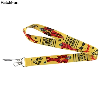 

20pcs/lot Patchfan the Clown horror movie keychain lanyard webbing neck strap fabric id badge holders necklace accessory A2761