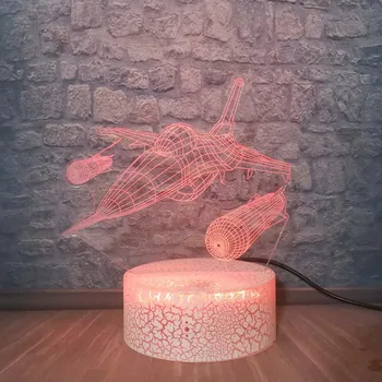 Airplane Model 3D LED Night Lamp Multicolor Changing Boys Sleeping Table Lamp Teen Room Decorative Children Festival Gift Toys
Airplane Model 3D LED Night Lamp Multicolor Changing Boys Sleeping Table Lamp Teen Room Decorative Children Festival Gift Toys