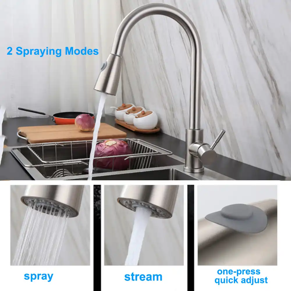 2 spraying modes basin <strong>faucet</strong> 360° rotatable kitchen faucet