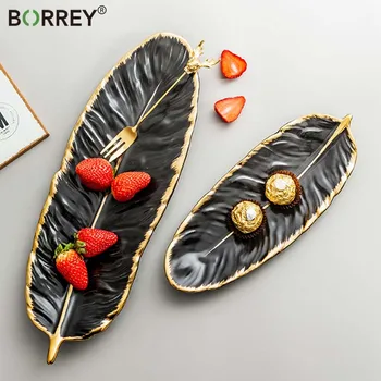 BORREY Ceramic Platter Storage Tray Sushi plate Leaf feather Shape Candy Trinket Jewelry Fruit Serving Tray Storage Tableware
BORREY Ceramic Platter Storage Tray Sushi plate Leaf feather Shape Candy Trinket Jewelry Fruit Serving Tray Storage Tableware