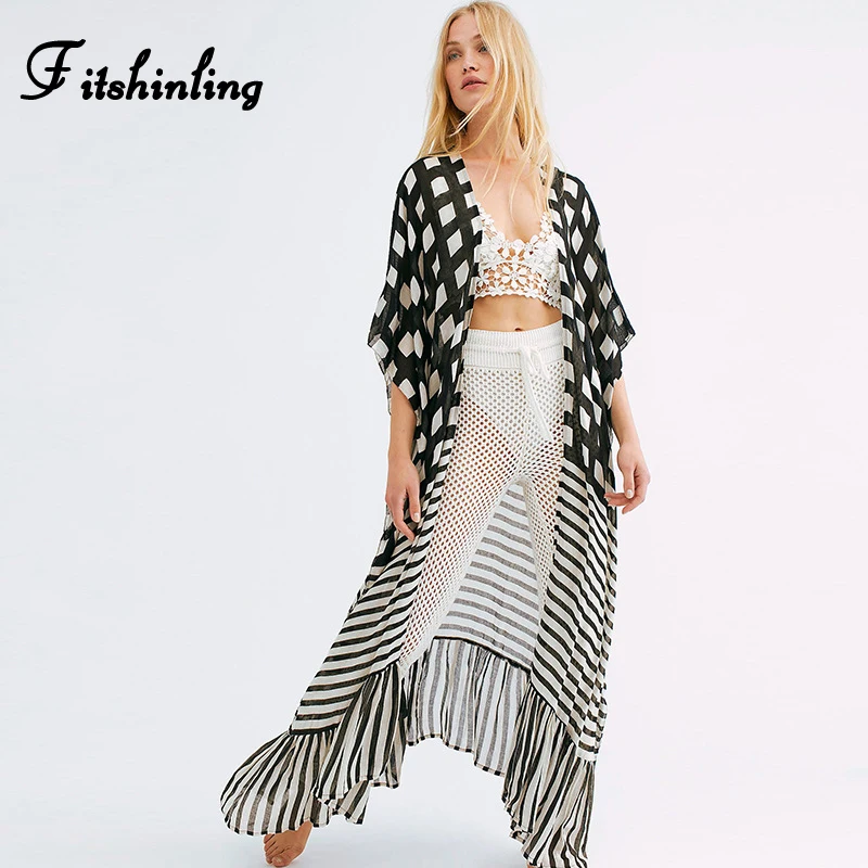 Fitshinling 2020 Holiday Chiffon Beach Cover-Up Swimwear BOHO Sheer Plaid Striped Slim Ruffles Kimono Sexy Long Cardigan Outing
Fitshinling 2020 Holiday Chiffon Beach Cover-Up Swimwear BOHO Sheer Plaid Striped Slim Ruffles Kimono Sexy Long Cardigan Outing