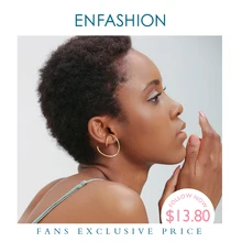 Enfashionパンク幾何耳カフクリップ女性のためのイヤリングゴールドカラーラインイヤリングなしピアスジュエリーkolczyki EC191020(China)