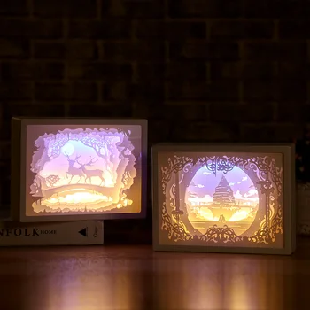 Dark shadow paper carving lamp DIY creative remote control small 3D paper carving lamp table lighting home party birthday gift
Dark shadow paper carving lamp DIY creative remote control small 3D paper carving lamp table lighting home party birthday gift