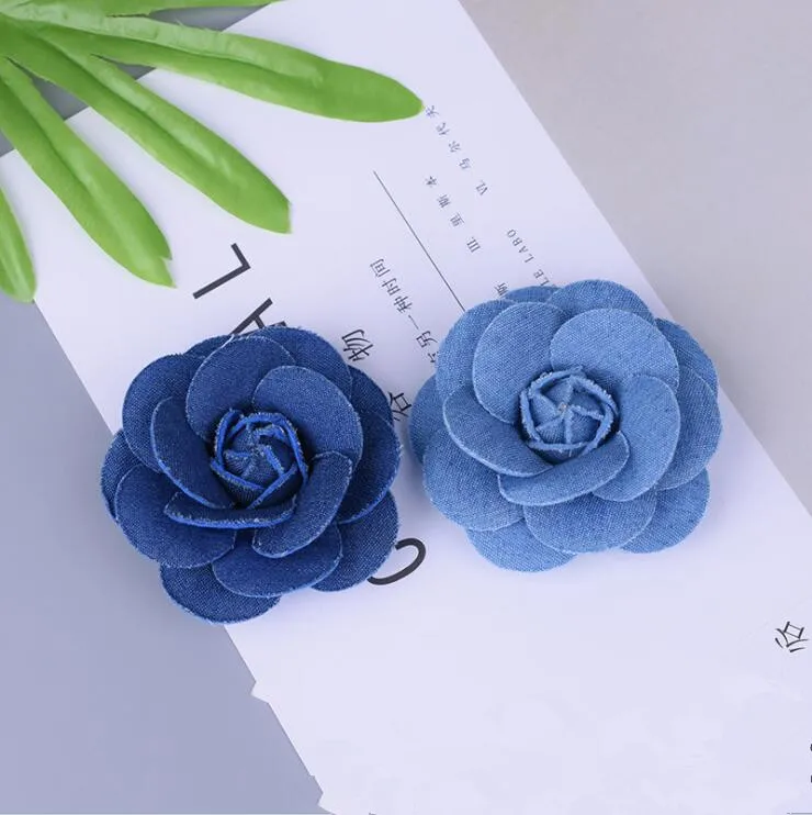 5 шт./лот корейские цветы из джинсовой ткани сделай сам аксессуары для волос