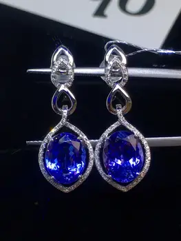Fine Jewelry Real Pure 18 K White Gold AU750 100% Natural Blue Tanzanite Gemstones 6.5ct Tanzania Origin Drop Earrings for Women
Fine Jewelry Real Pure 18 K White Gold AU750 100% Natural Blue Tanzanite Gemstones 6.5ct Tanzania Origin Drop Earrings for Women