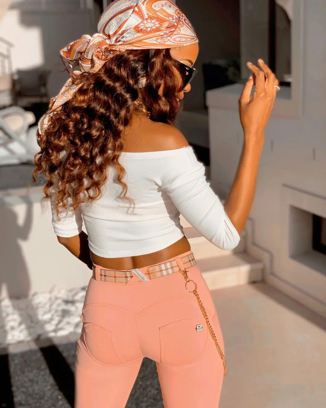 Melody Four Ways Stretchable Pink Push Up Knitted Pants High Stretchy Super Skinny Up Lifting Mid Rise Sexy Leggings For Women