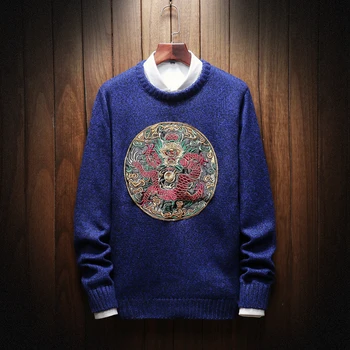Sweater Male Fashion New Style Mens Sweaters And Pullovers Casual 2019new Autumn Sweater Chinese Style M-5XL Knitted Embroidery
Sweater Male Fashion New Style Mens Sweaters And Pullovers Casual 2019new Autumn Sweater Chinese Style M-5XL Knitted Embroidery