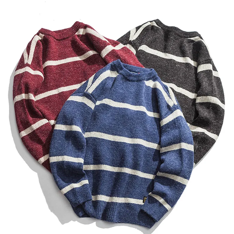Winter Sweater For Men 2020 New Arrival Loose Thick Stripe Keep Warm Male Knitted Pullover Sweater Teenage Boys Hot Sale M63
Winter Sweater For Men 2020 New Arrival Loose Thick Stripe Keep Warm Male Knitted Pullover Sweater Teenage Boys Hot Sale M63