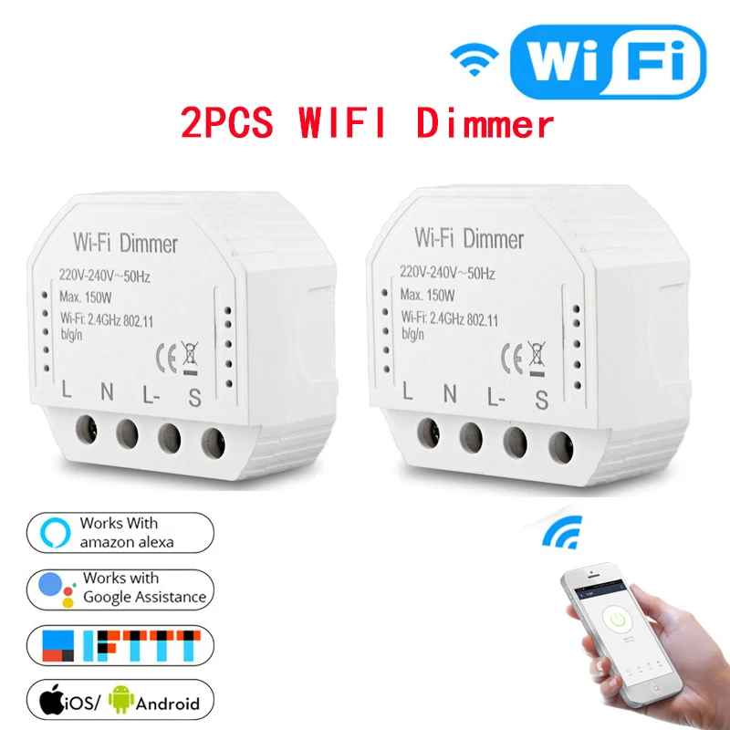 2pc DIY Smart WiFi Light LED Dimmer Switch Smart Life/Tuya APP Remote Control 1/2 Way Switch, Works with Alexa Echo Google Home
2pc DIY Smart WiFi Light LED Dimmer Switch Smart Life/Tuya APP Remote Control 1/2 Way Switch, Works with Alexa Echo Google Home