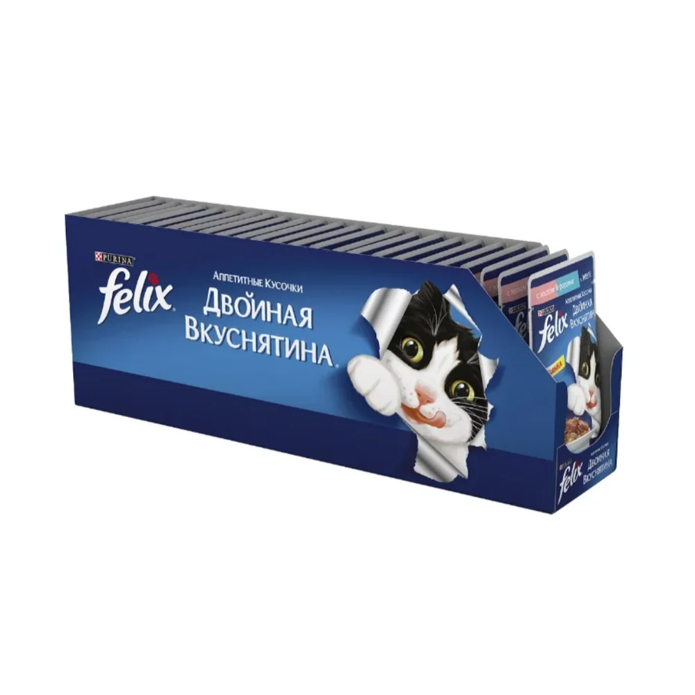 Felix наладочная пауч для кошек (кусочки в желе) работа и форель 24*85 г.|Кошачий мягкий