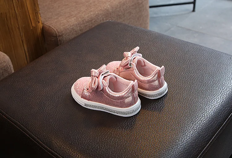 1-6Years Old Baby Girl Bow Sequin Crib Casual Shoes Dress Shoes Baby Casual Shoes Girls Shoes