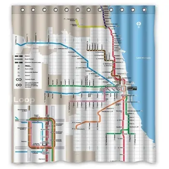 Classic Chicago Subway Map Pattern Bathroom Polyester Shower Curtain (60'' x 72'', Chicago)
Classic Chicago Subway Map Pattern Bathroom Polyester Shower Curtain (60'' x 72'', Chicago)