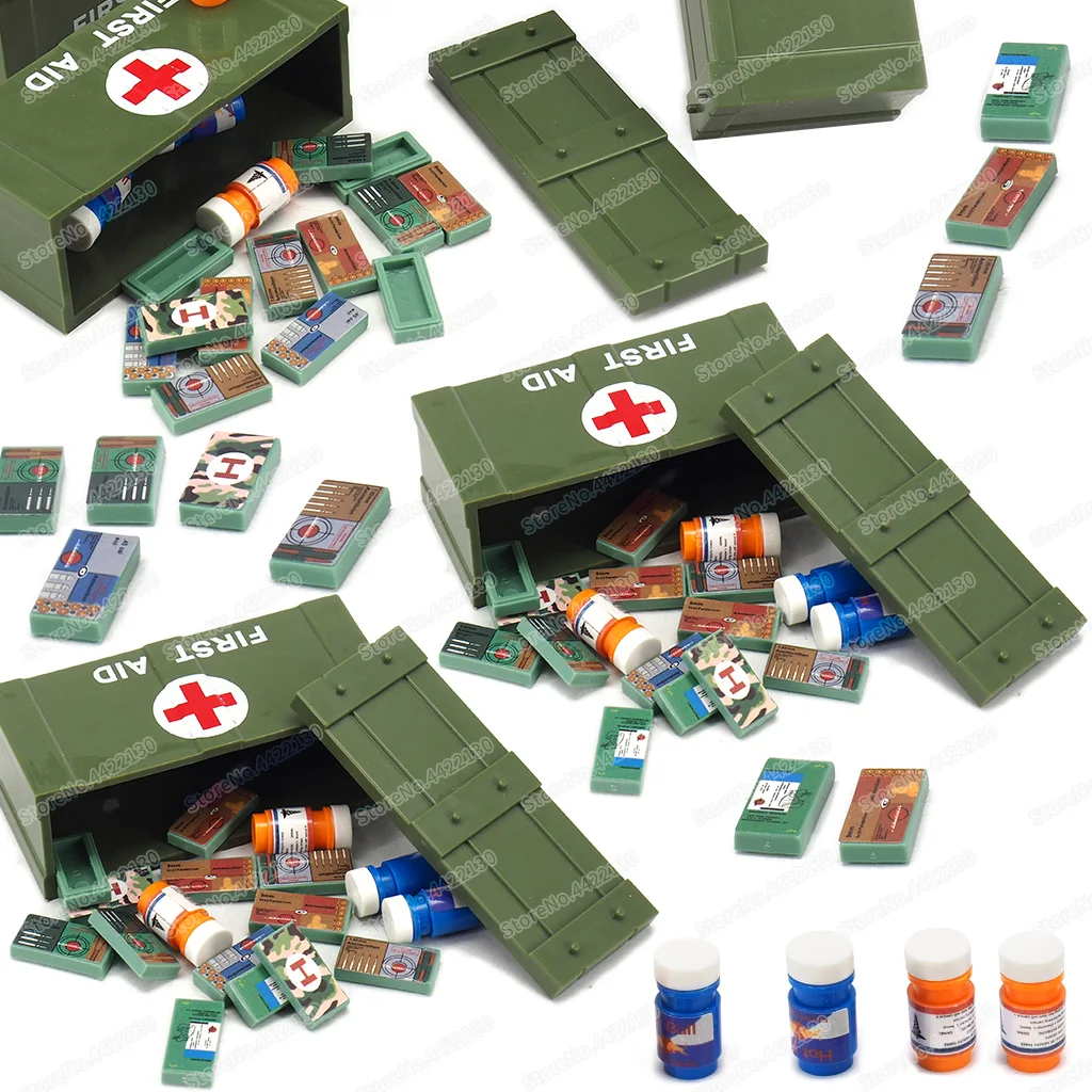 Figures Rescue Box War Building Block Equipment Moc Military WW2 Shortage Healing Box Model Child Christmas Gifts Boy Brick Toys
Figures Rescue Box War Building Block Equipment Moc Military WW2 Shortage Healing Box Model Child Christmas Gifts Boy Brick Toys