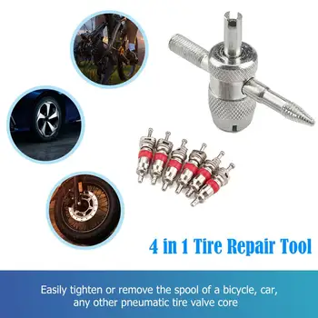 20pcs Valve Core Dual Single Removers and 4-Way Tire Valve Tool Nickel and Zinc Alloy Plating Practical Repair Kit
20pcs Valve Core Dual Single Removers and 4-Way Tire Valve Tool Nickel and Zinc Alloy Plating Practical Repair Kit