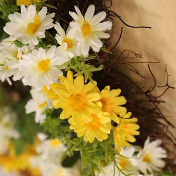 Artificial Wreath Simulation Daisy Flowers Twig Door Wreath Wall Hanging Spring Summer Greenery Fake Floral Decor
Artificial Wreath Simulation Daisy Flowers Twig Door Wreath Wall Hanging Spring Summer Greenery Fake Floral Decor