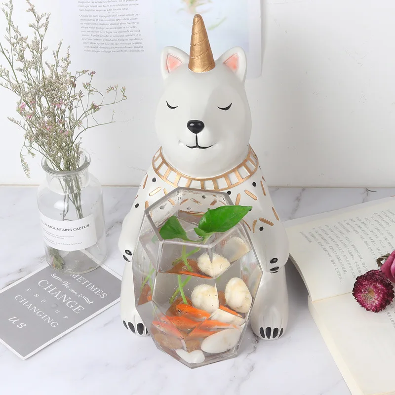 2 2019 New Arrival Mini Fish Bowl Japanese Simple Style Creative Aquarium Office Mini Fish Tank Betta Fish Fighting Cylinder