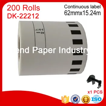 200 Refill Rolls Generic DK-22212 Label 62mm*15.24M Continuous Compatible for Brother Label Printer White Color DK-2212 DK22212
200 Refill Rolls Generic DK-22212 Label 62mm*15.24M Continuous Compatible for Brother Label Printer White Color DK-2212 DK22212
