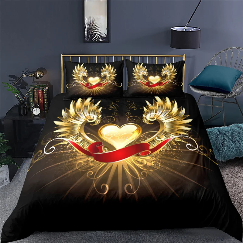 Luxury 3D Golden Wing Print 2/3Pcs Kids Bedding Set Comfortable Duvet Cover Pillowcase Home Textile Queen and King EU/US/AU Size
Luxury 3D Golden Wing Print 2/3Pcs Kids Bedding Set Comfortable Duvet Cover Pillowcase Home Textile Queen and King EU/US/AU Size