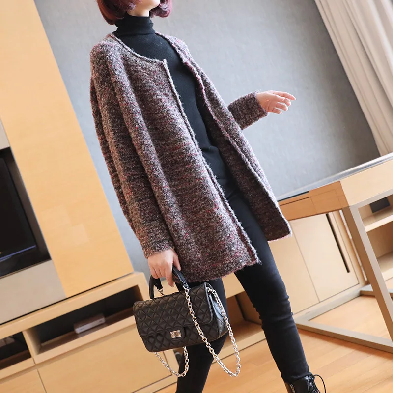2021 Autumn New Korean Style Midi Loose Knit Cardigan for Women Long Sleeve Open Stitch Thick Warm Sheer Jacket Sweater Ladies
2021 Autumn New Korean Style Midi Loose Knit Cardigan for Women Long Sleeve Open Stitch Thick Warm Sheer Jacket Sweater Ladies