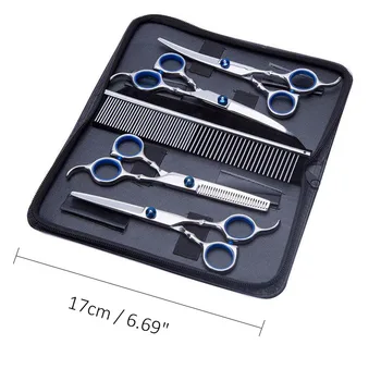 6pc Multi-Purpose Pet Grooming Set Rustproof 7 Inch Pet Dog Hair Upturning Thinning Shears Kit Cat Cutting Scissors With Comb
6pc Multi-Purpose Pet Grooming Set Rustproof 7 Inch Pet Dog Hair Upturning Thinning Shears Kit Cat Cutting Scissors With Comb