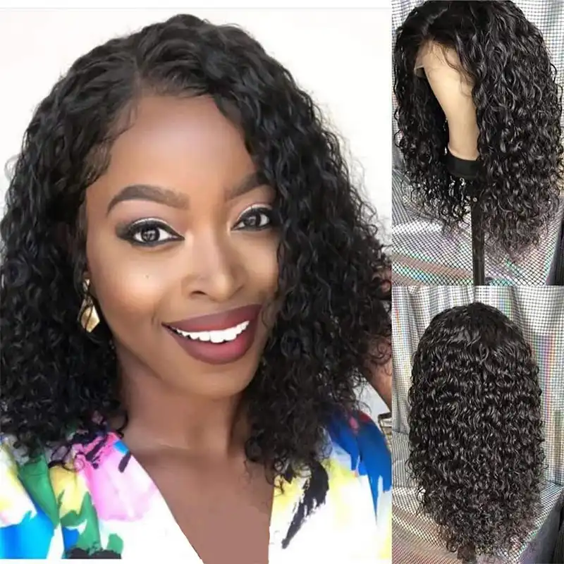 Short Water Wave Wig Bob Lace Front Wig Wet And Wavy Wig Curly Bob