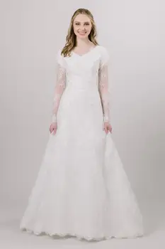 2020 New Arrival Vintage Lace Modest Wedding Dresses With Long Sleeves V Neck Buttons Back Simple Elegant Modest Bridal Gown
2020 New Arrival Vintage Lace Modest Wedding Dresses With Long Sleeves V Neck Buttons Back Simple Elegant Modest Bridal Gown