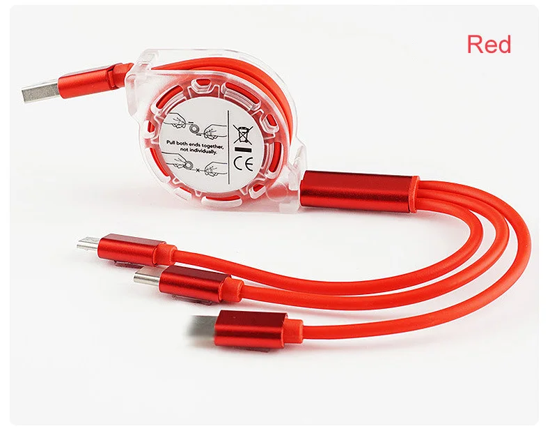 Кабель 3 в 1 Micro USB/Type-C для iPhone Xiaomi Samsung Android выдвижной м | Мобильные телефоны и
