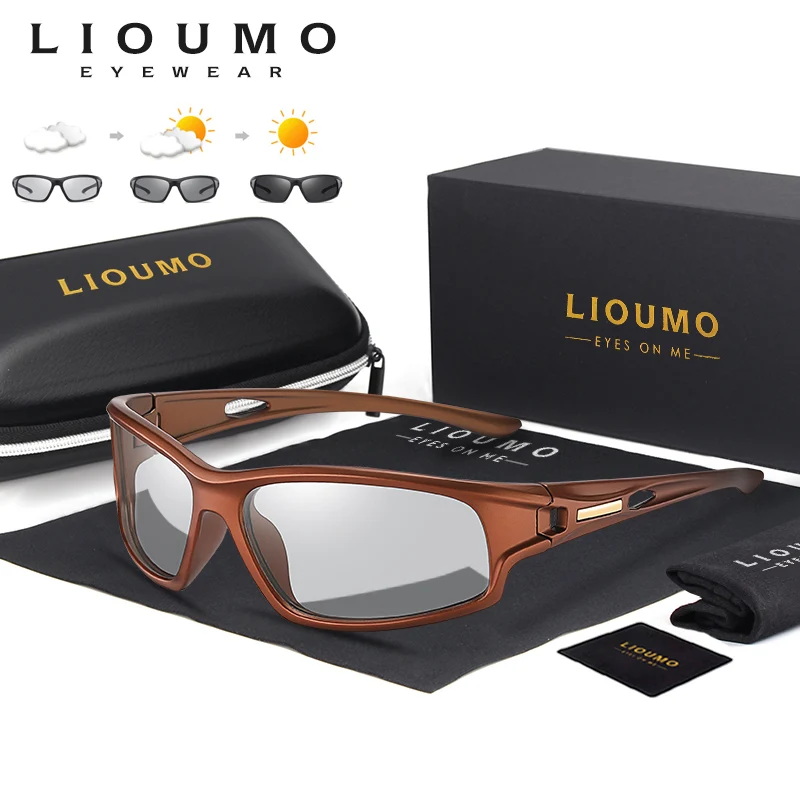 

LIOUMO Outdoor Sport Photochromic Sunglasses For Men Polarized Sun Glasses Chameleon Anti-Glare Driving Goggles Oculos de sol