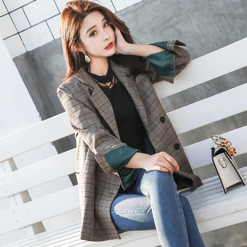 CHIC Hong Kong Flavor Retro Plaid Suit Jacket Female Autumn 2018 New Style Mid-length Loose Casual Suit Fashion
CHIC Hong Kong Flavor Retro Plaid Suit Jacket Female Autumn 2018 New Style Mid-length Loose Casual Suit Fashion