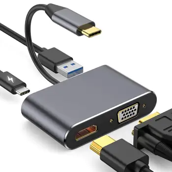 USB C HUB Type C Thunderbolt 3 Adapter USB-C Dock Dongle with HDMI 4K VGA 1080p PD USB 3.0 For MacBook Pro Air 13 15
USB C HUB Type C Thunderbolt 3 Adapter USB-C Dock Dongle with HDMI 4K VGA 1080p PD USB 3.0 For MacBook Pro Air 13 15