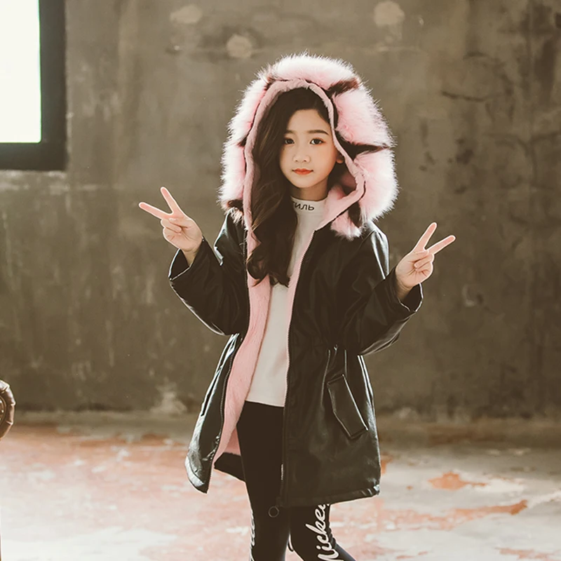 leather jackets with hooded 2019 autumn winter faux rabbit fur jackets children outerwear jackets for girls PU leather long
leather jackets with hooded 2019 autumn winter faux rabbit fur jackets children outerwear jackets for girls PU leather long