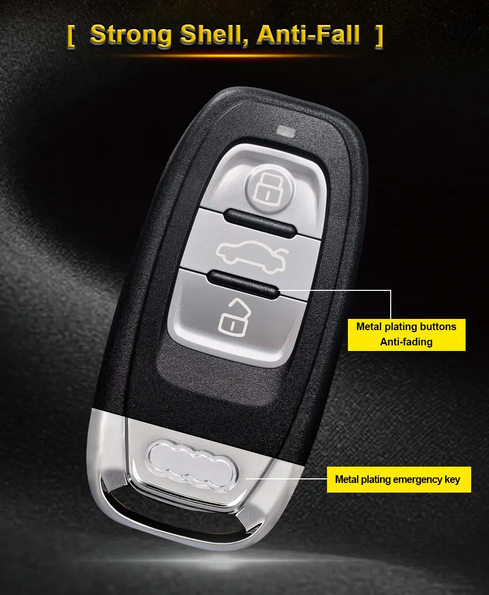 3 Buttons Smart Remote Car Key Fob For Audi A4 A5 Q5 Without Keyless 8T0959754C 8K0959754G 8T0959754D 8T0959754J 8K0959754H