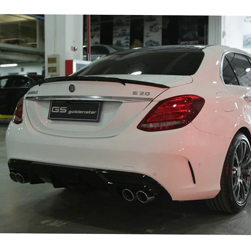 Спойлер для Benz C-Class W205 C63 C180 C200 C220 C250 2015 2016 4 двери автомобиля черный спойлер из