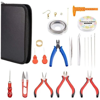 Jewelry Tools with Pliers Tweezers Beading Knife Scissor Awl Tool Kit Jewelry Making DIY Tools 
Jewelry Tools with Pliers Tweezers Beading Knife Scissor Awl Tool Kit Jewelry Making DIY Tools