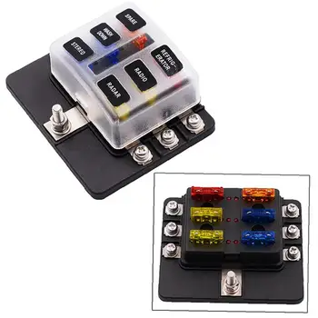 6-Way Blade Fuse Block Fuse Box Holder Fuse Block With LED Indicator Fuses Box 12~32V For Car SUV Motor Homes Bus 
6-Way Blade Fuse Block Fuse Box Holder Fuse Block With LED Indicator Fuses Box 12~32V For Car SUV Motor Homes Bus
