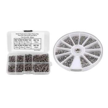 1000Pcs Stainless Steel Screws Set for PC Glasses Mobile Phone & 800Pcs Self Tapping Screw Assortment Kit M2
1000Pcs Stainless Steel Screws Set for PC Glasses Mobile Phone & 800Pcs Self Tapping Screw Assortment Kit M2
