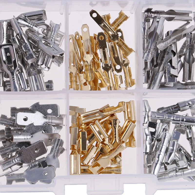 150pcs/Set Male And Female Car Spade Connectors Splice Crimp Wire Terminals Assortment Kit With Insulating Sleeves Kit
150pcs/Set Male And Female Car Spade Connectors Splice Crimp Wire Terminals Assortment Kit With Insulating Sleeves Kit